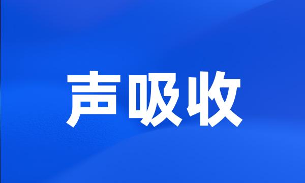 声吸收