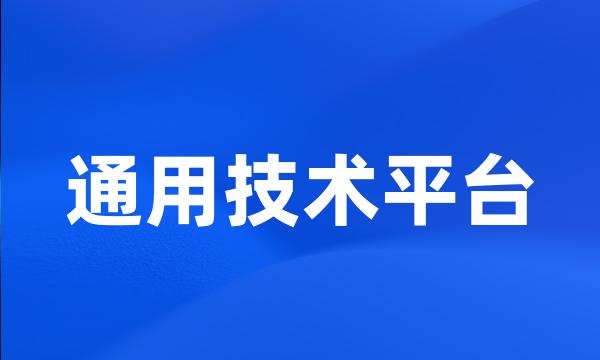 通用技术平台