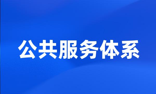 公共服务体系